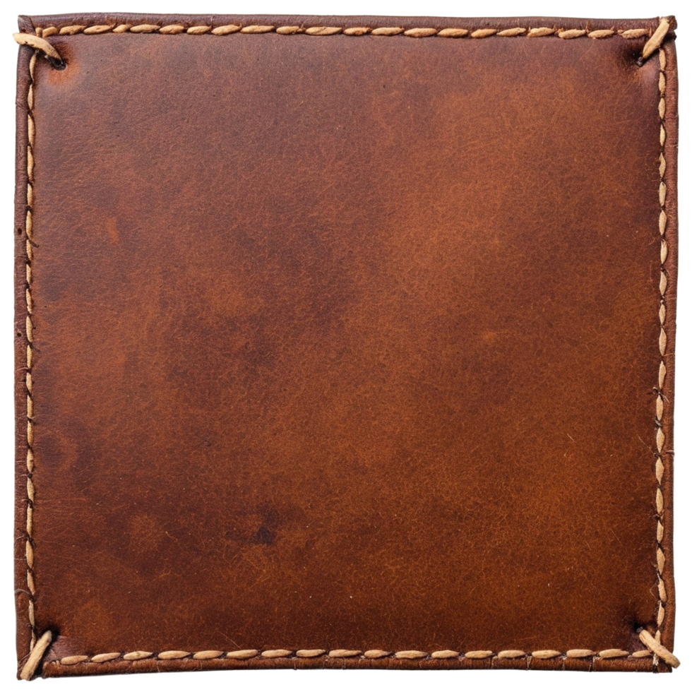 Brown leather patch isolated on a transparent background png