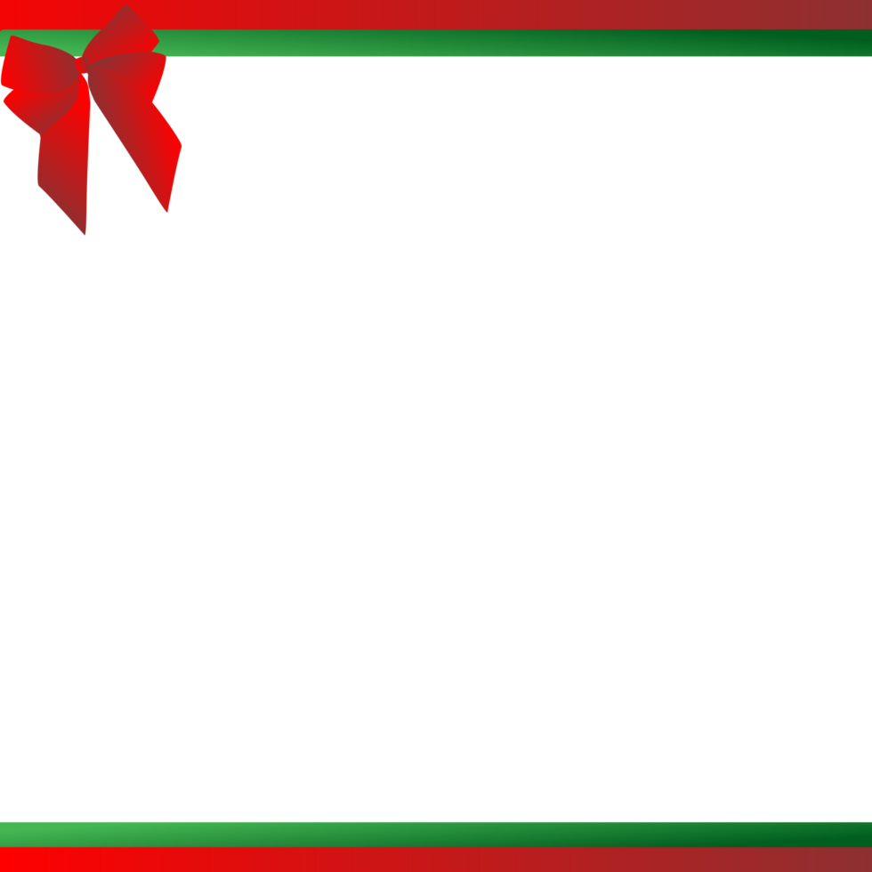 Red bow and christmas frame background png