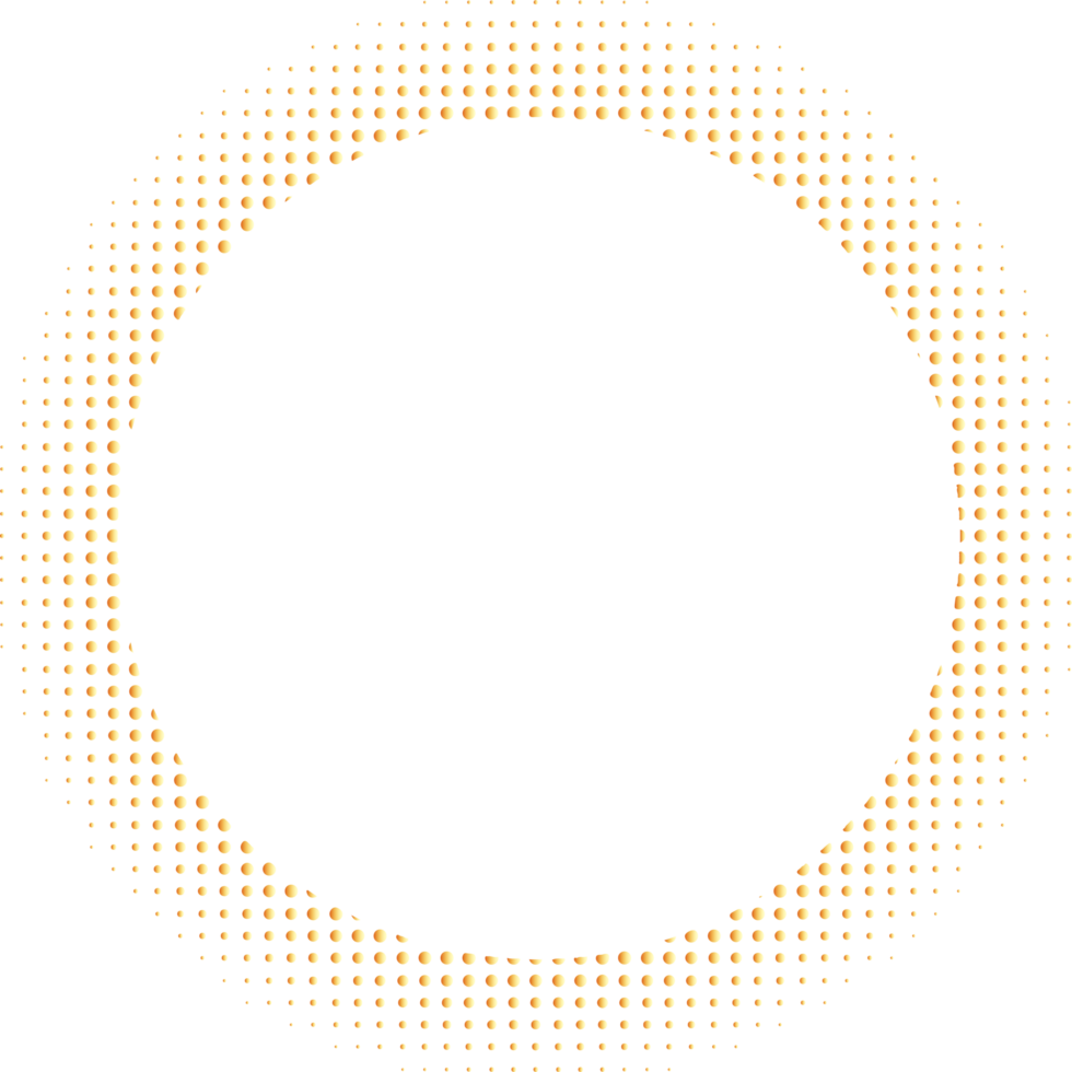 Halftone gold luxury style round frame png
