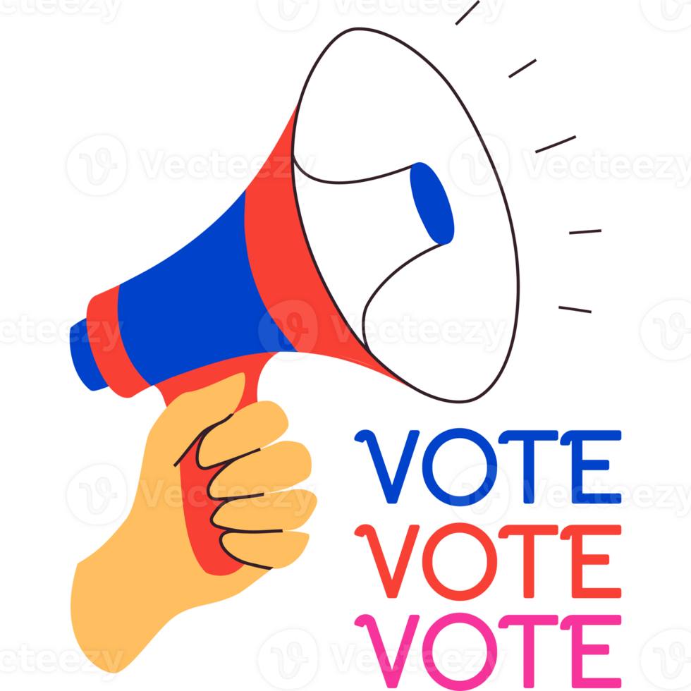 Vote sticker modern colorful style png