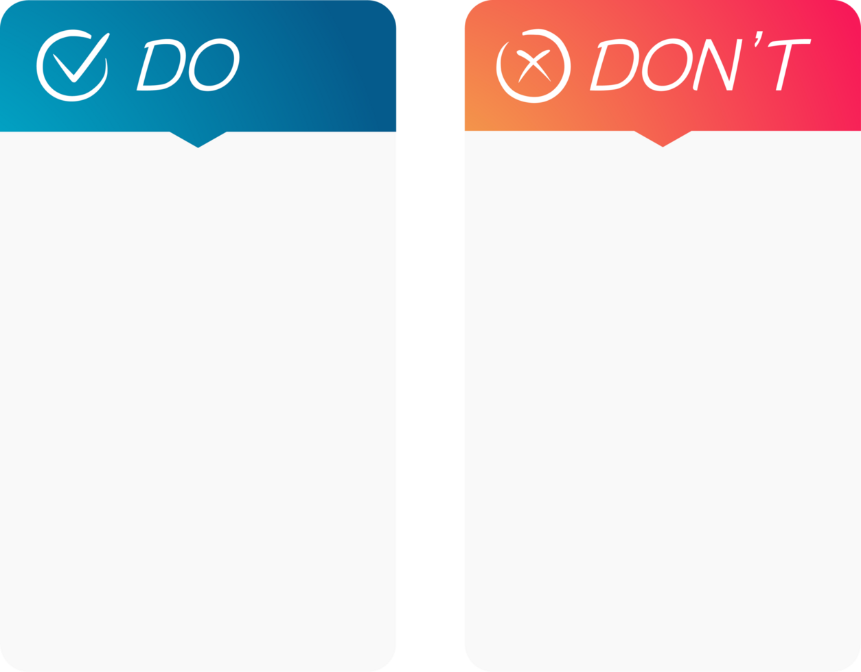 Do and dont infographic hand drawn style png