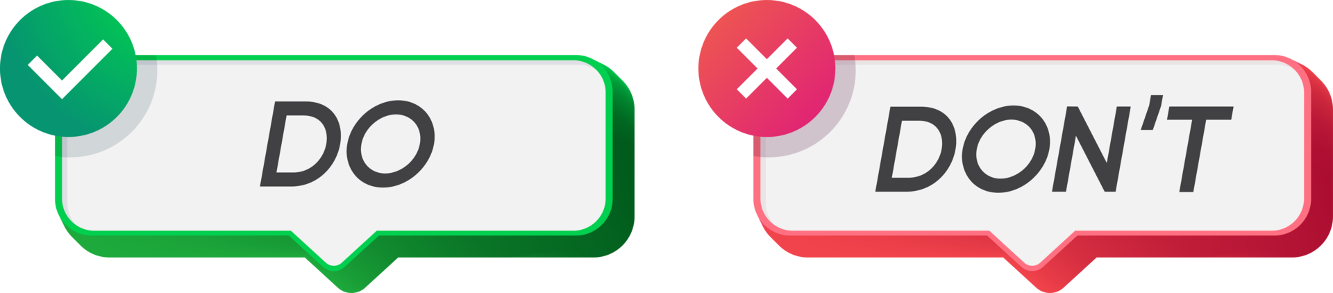 Do and dont sign modern 3d style png