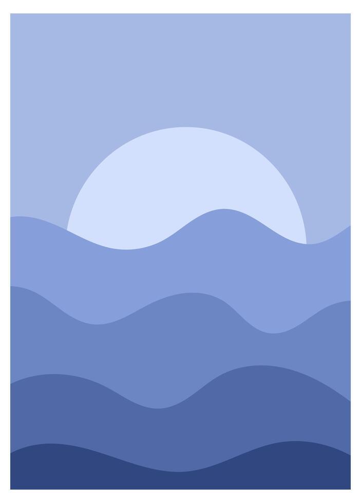 aesthetic wall decor, boho wall art, mountain art, beach art, decorative flat design vector