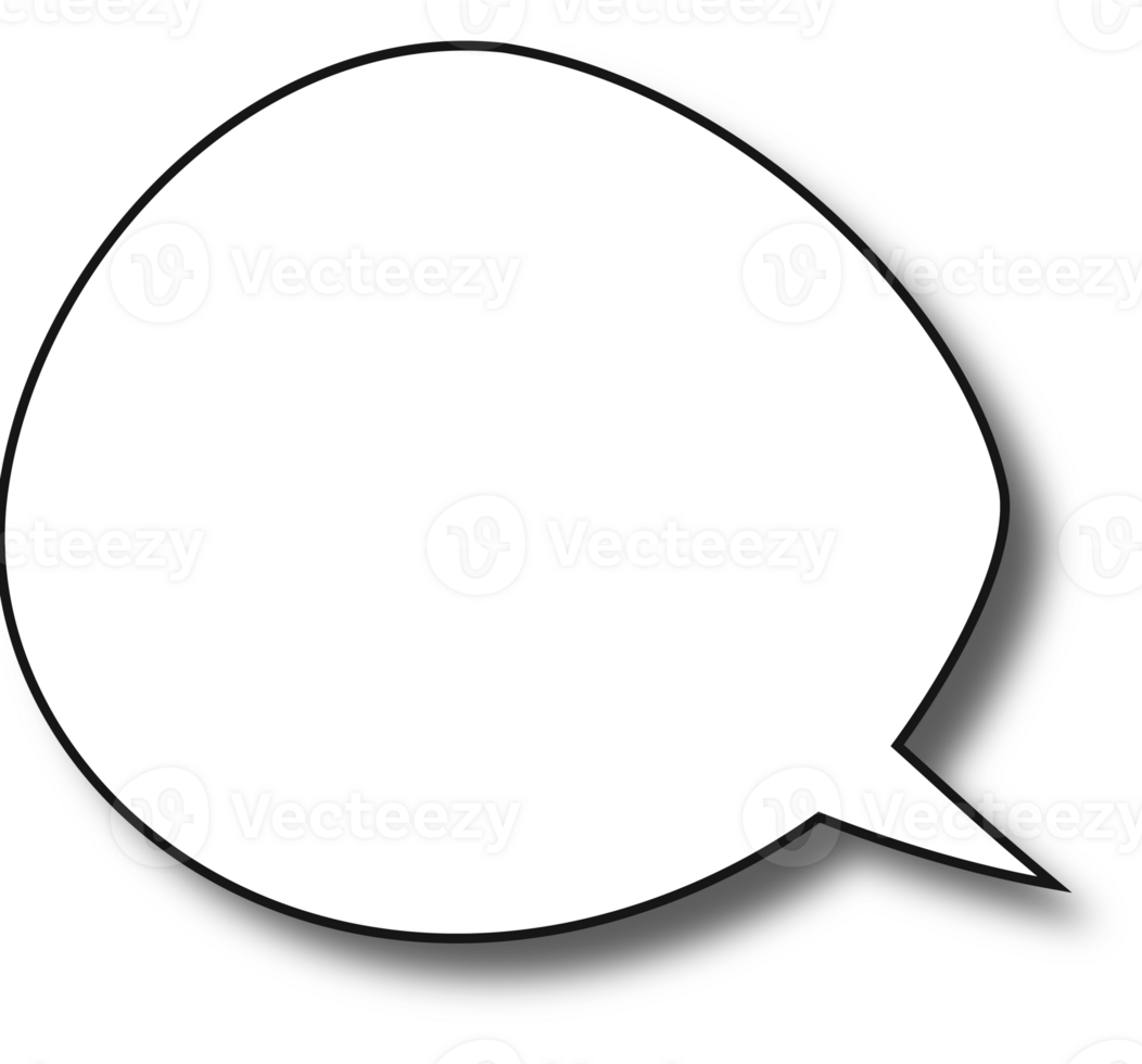 Speech bubble white color with shadow png