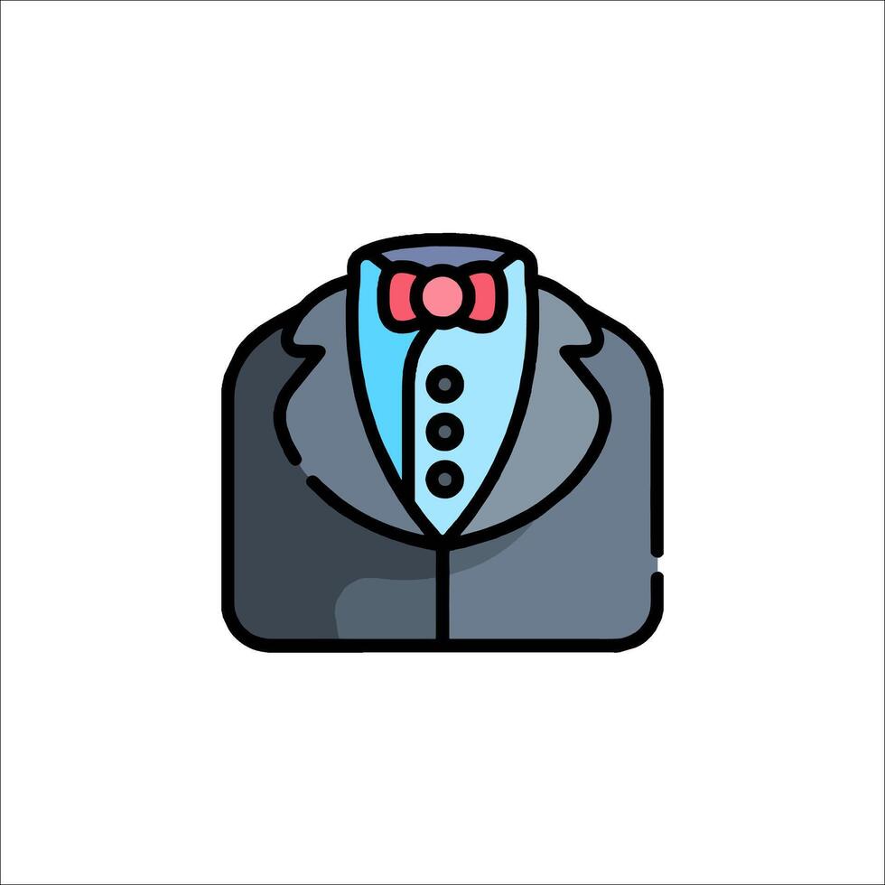 A suit with a bow tie on it vector