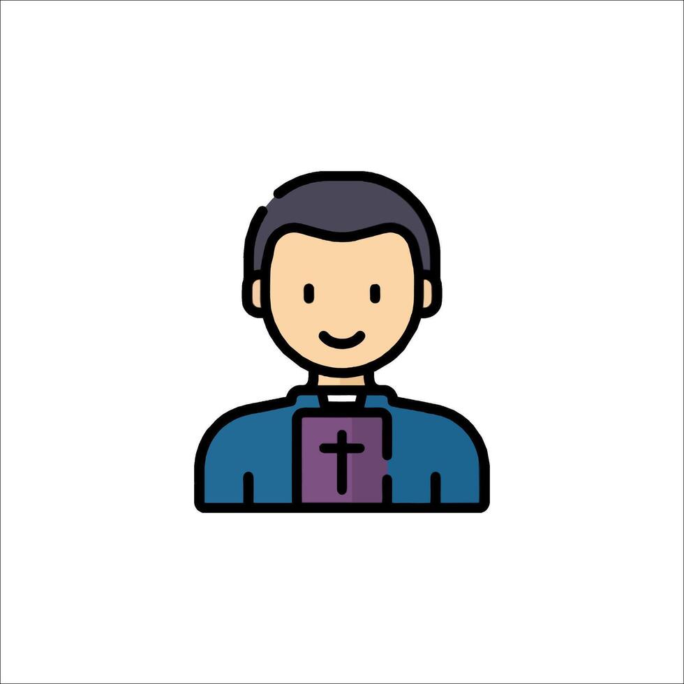 a man with a bible icon vector