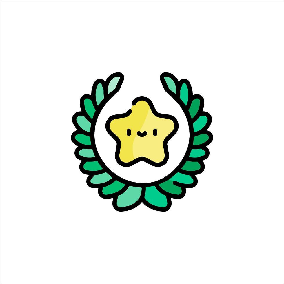 A star with a laurel wreath on it vector