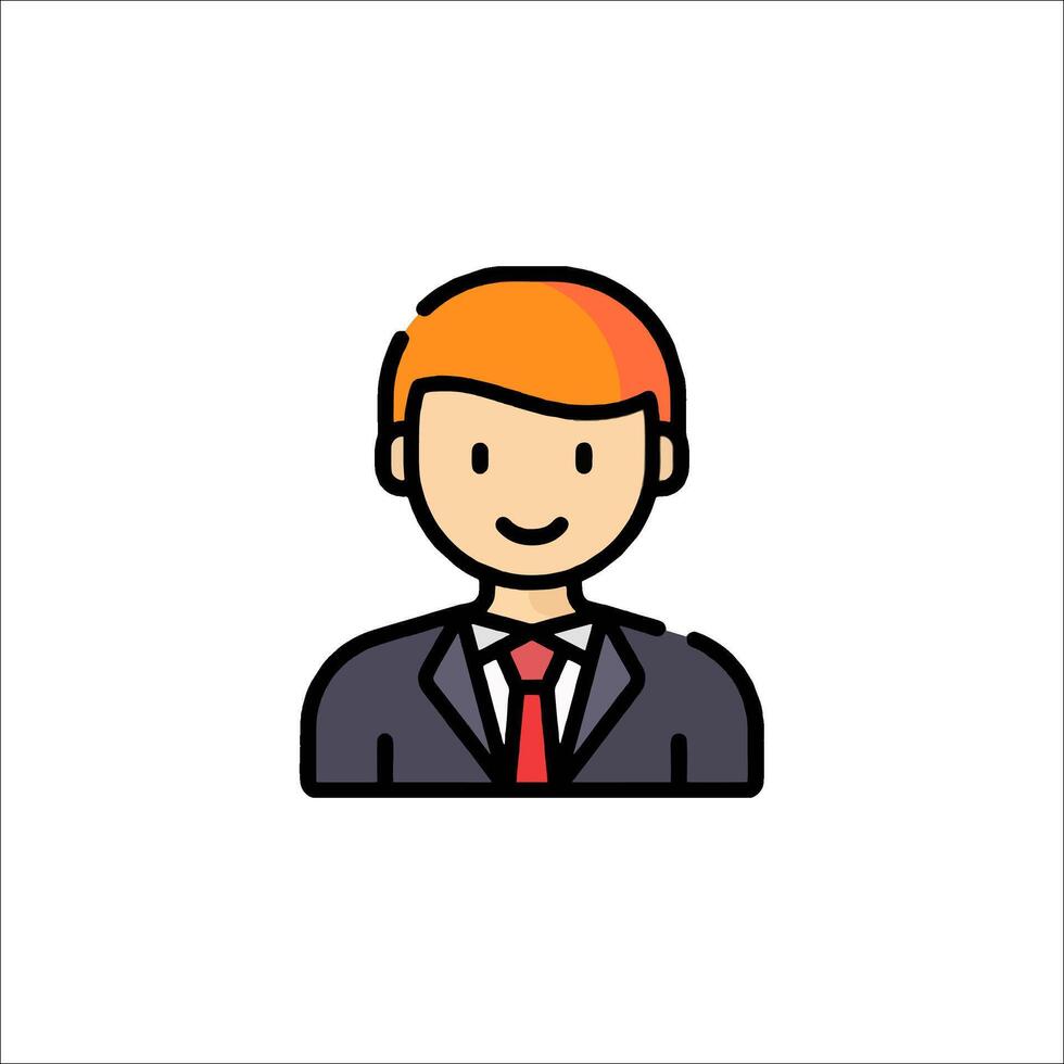 a man in a suit and tie icon vector