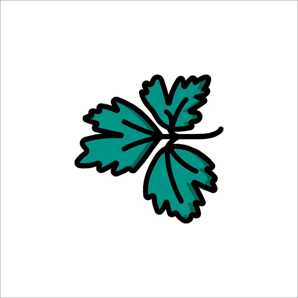 A green leaf icon on a white background vector