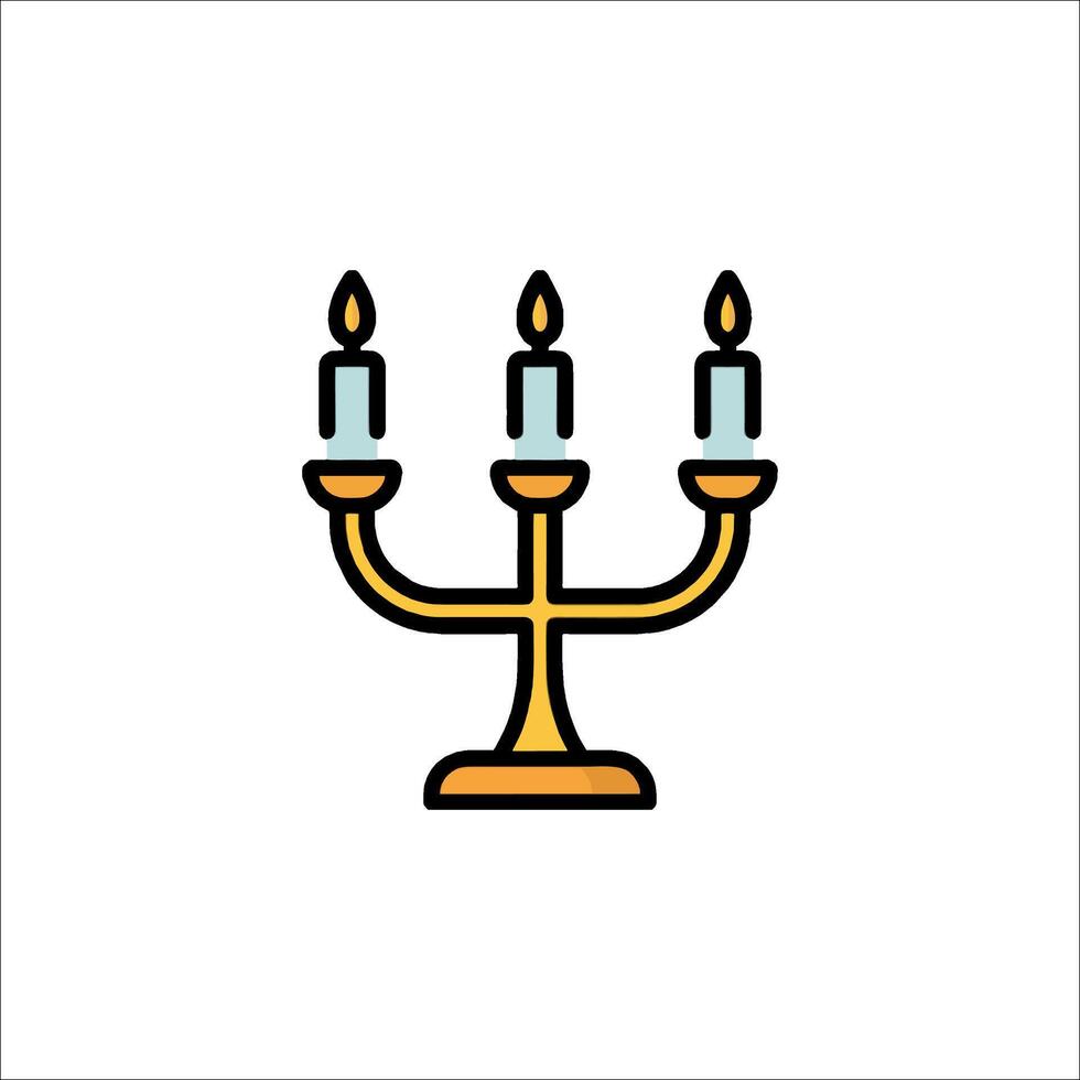 candle icon with three candles on a white background vector