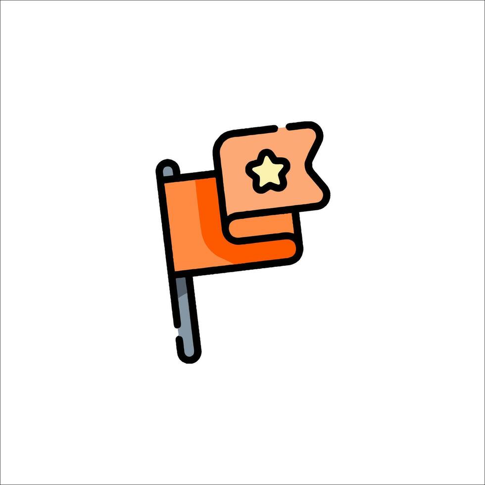 A flag with a star on it vector