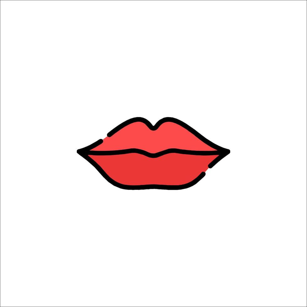 a red lipstick icon on a white background vector