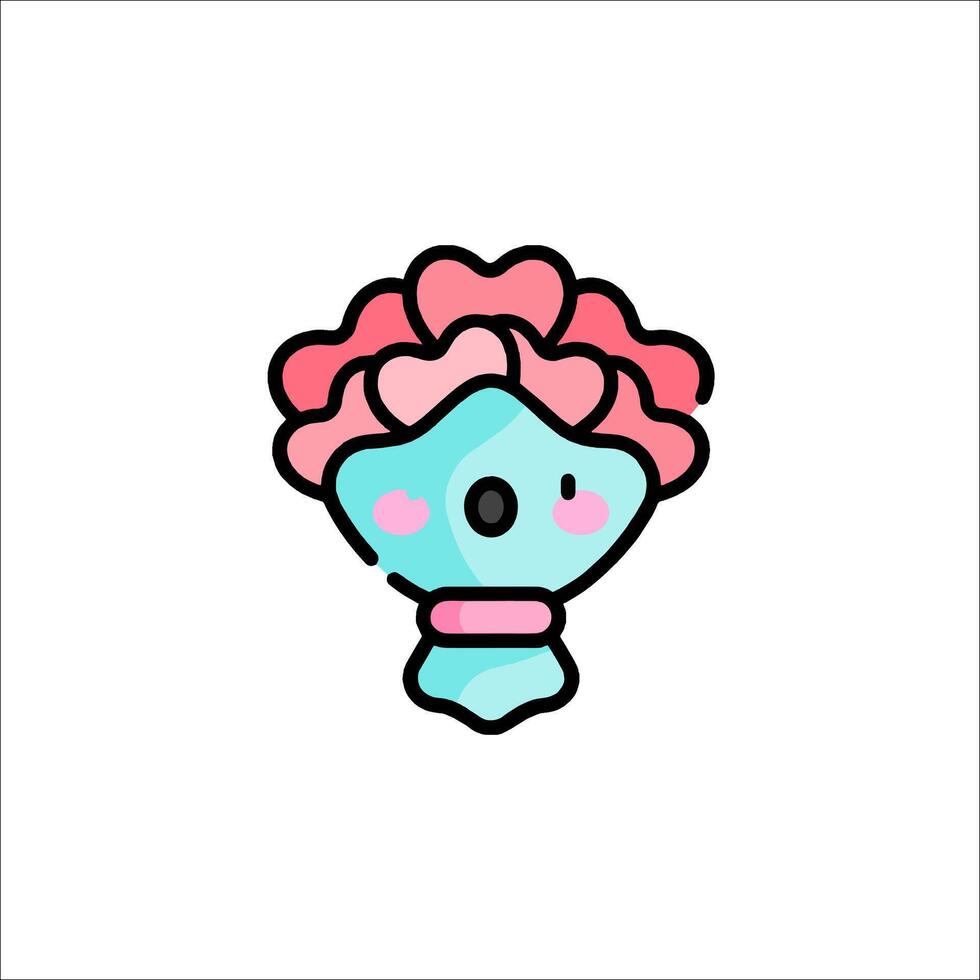 A cute little flower with a heart on it vector