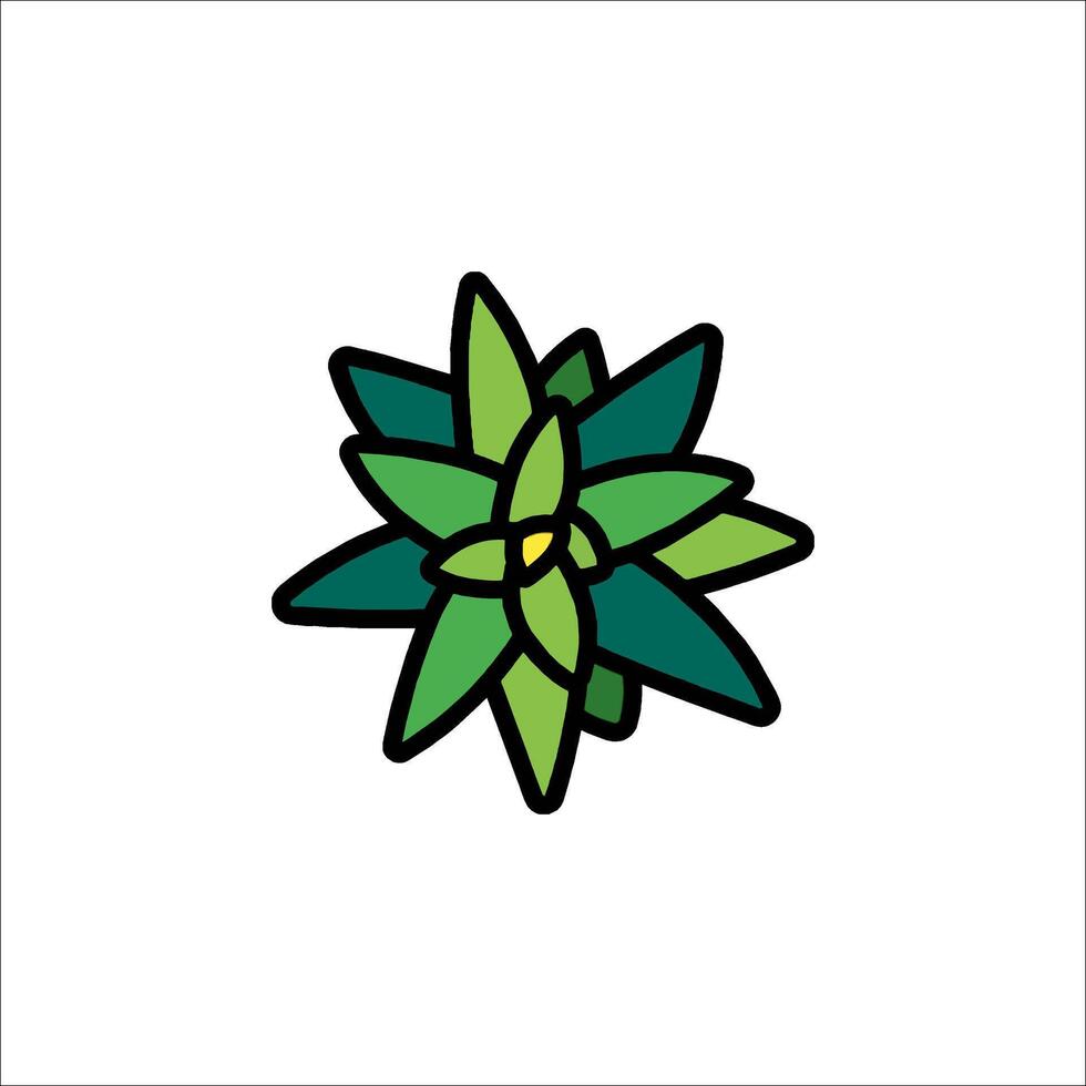 A green plant with leaves on it vector
