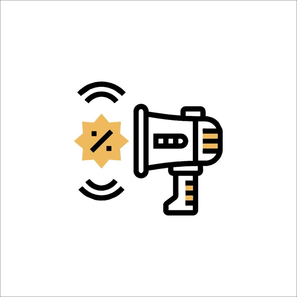 A megaphone icon with a star on it vector