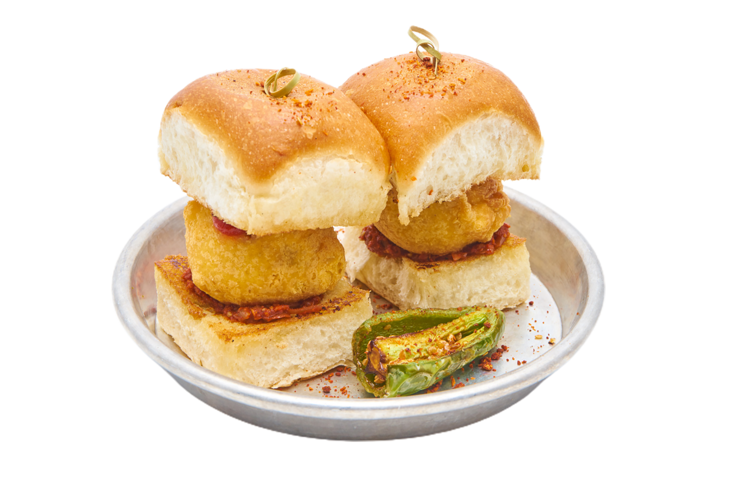 vada pav with green chilly transparent background png