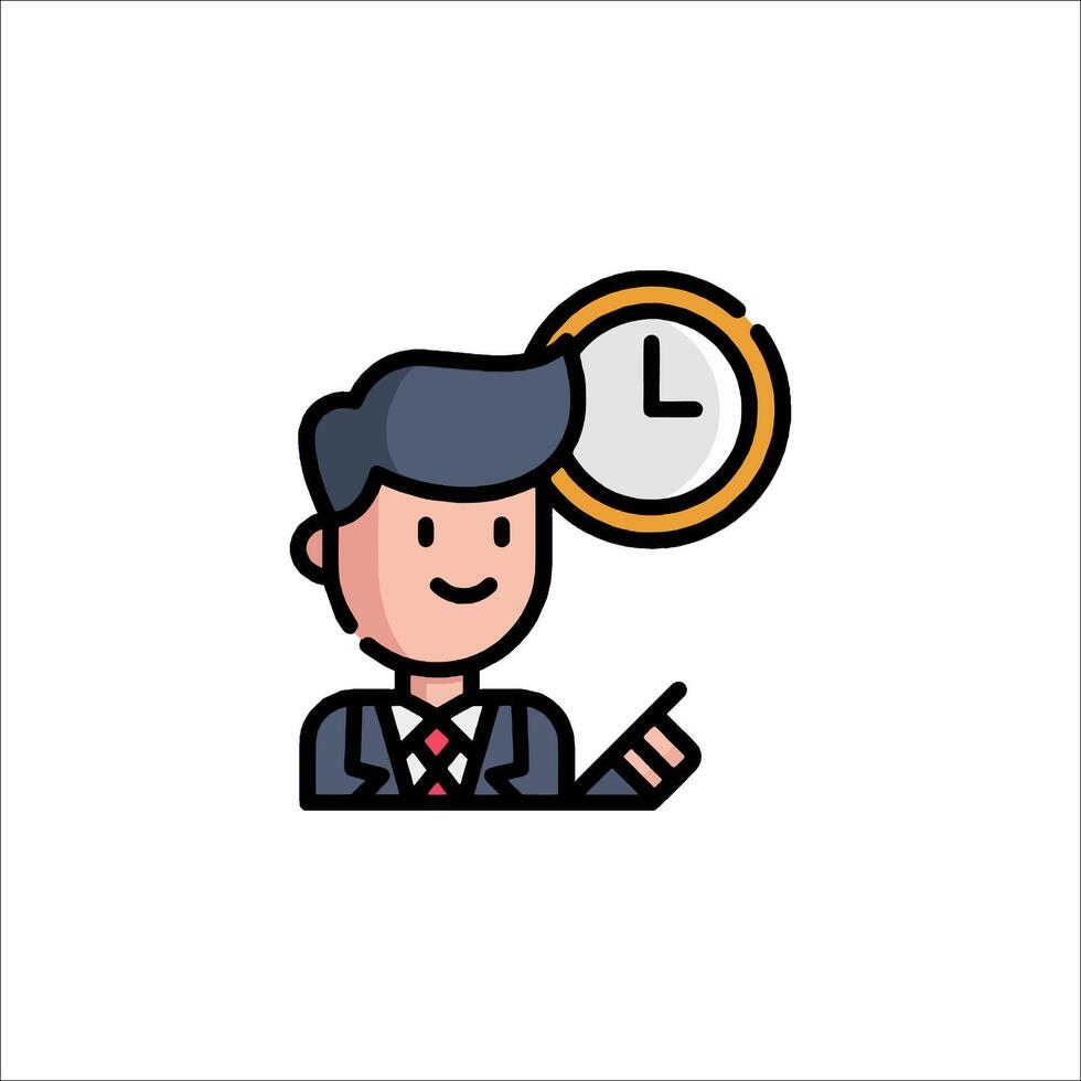 Businessman with clock icon vector