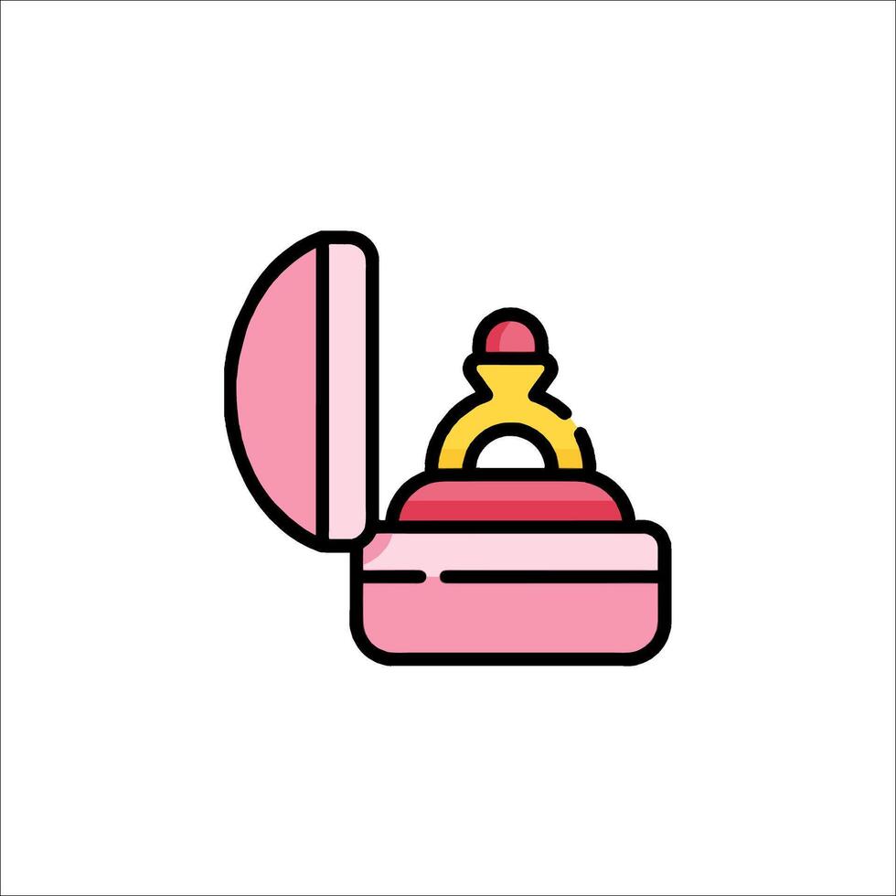 An illustration of a wedding ring in a box vector