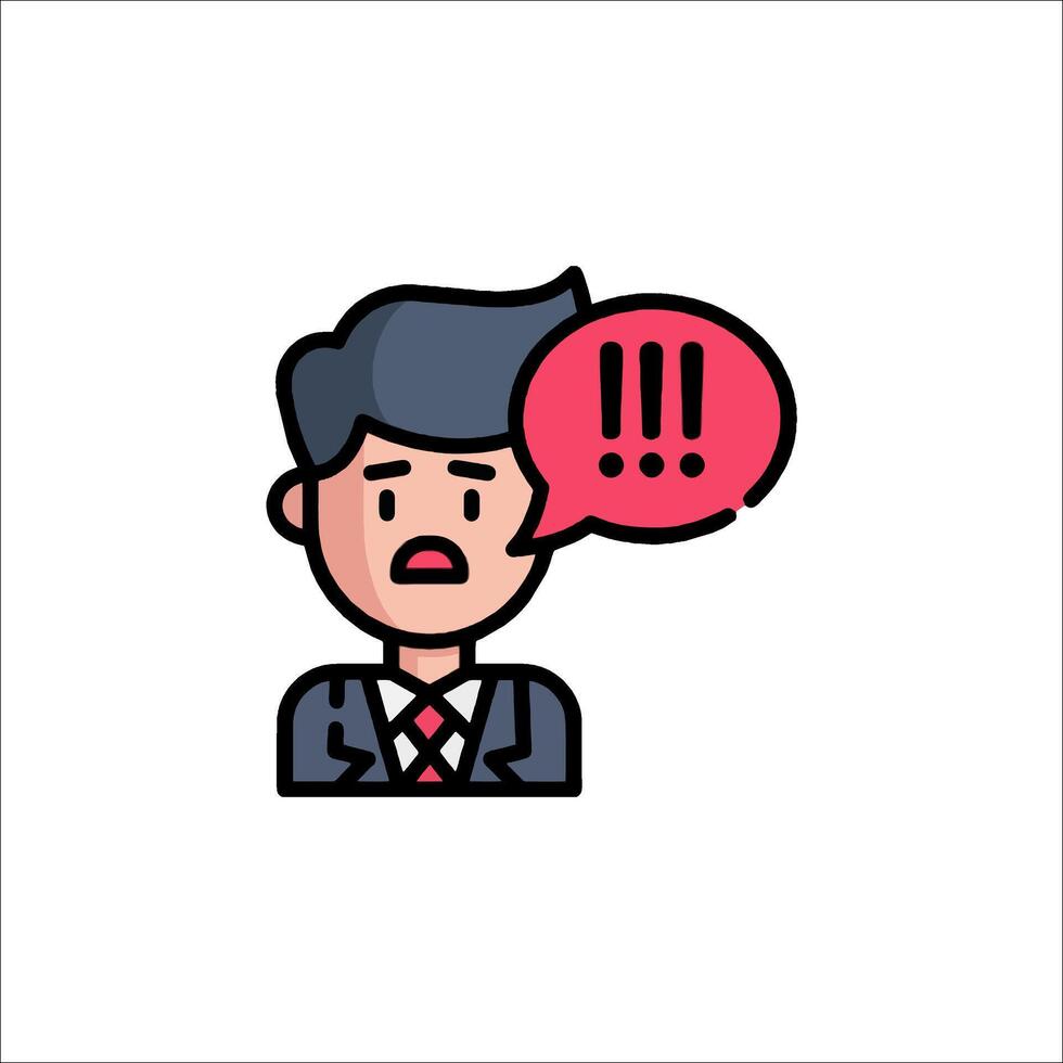 A man in a suit and tie is holding a speech bubble vector