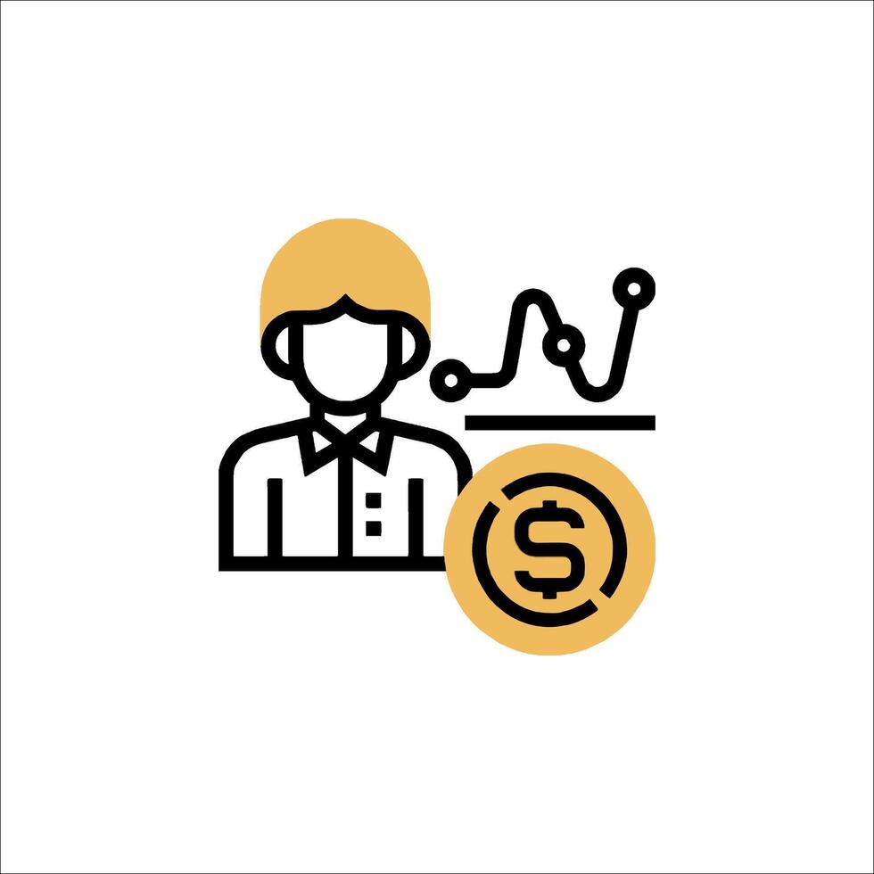 A man with a dollar sign icon vector