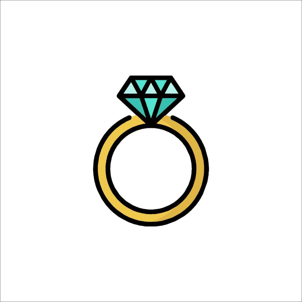 A diamond ring icon on a white background vector