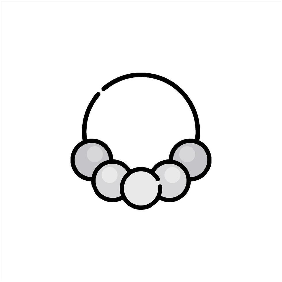 A black and white illustration of a necklace vector