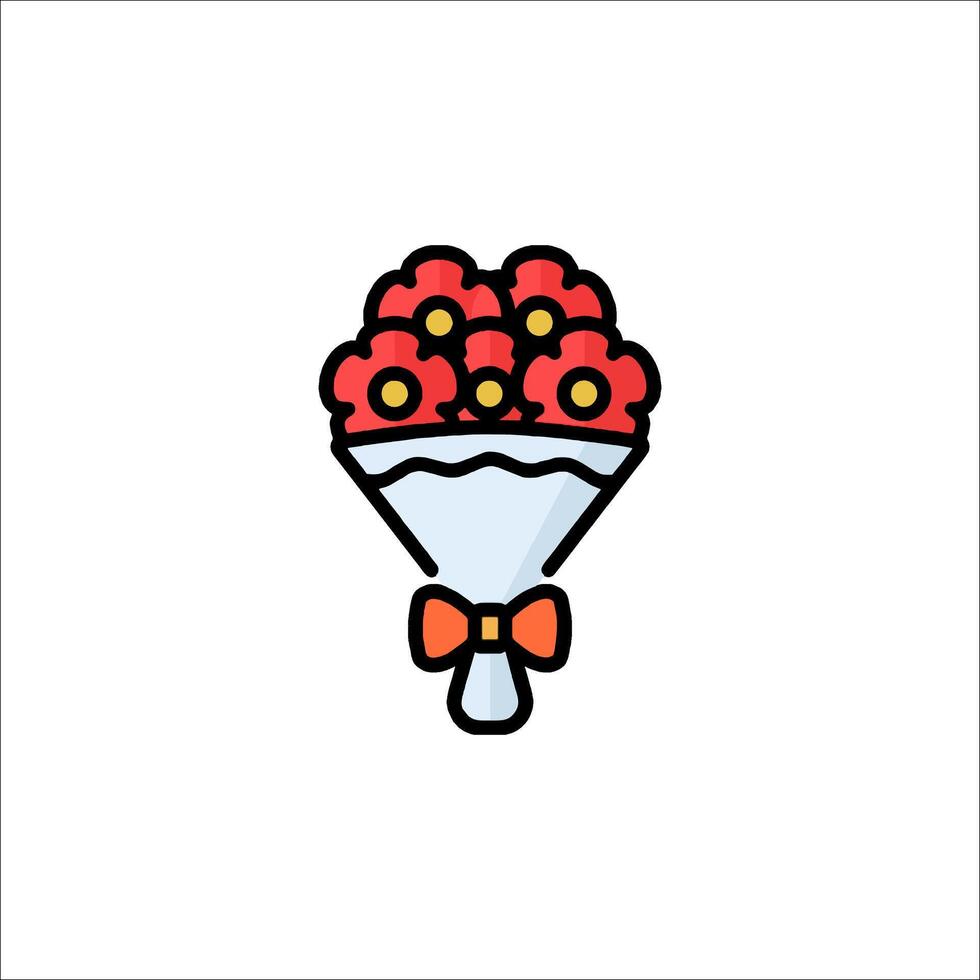 A bouquet of flowers with a bow on it vector