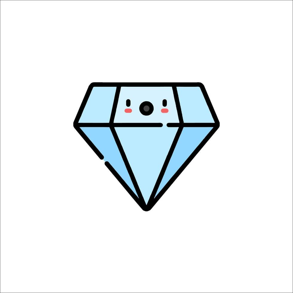 A cartoon diamond with a face on it vector