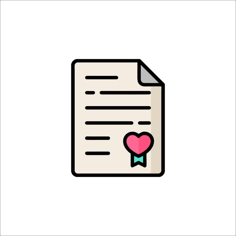 A document with a heart on it vector