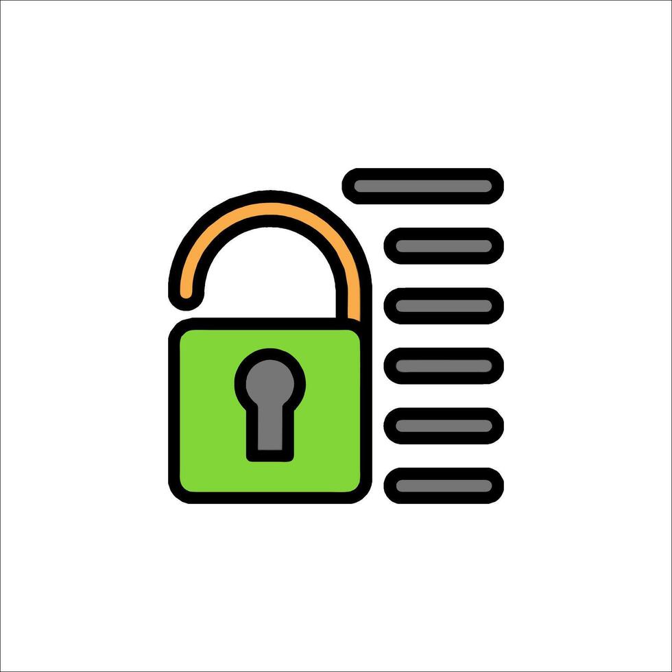 A green lock icon on a white background vector