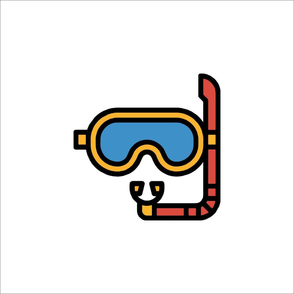 A diving mask and snorkel icon vector