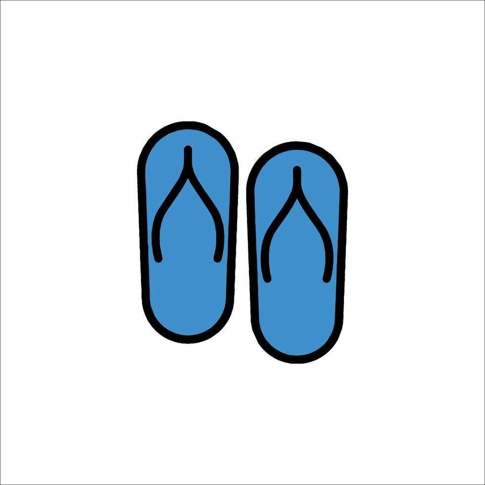 A pair of flip flops on a white background vector