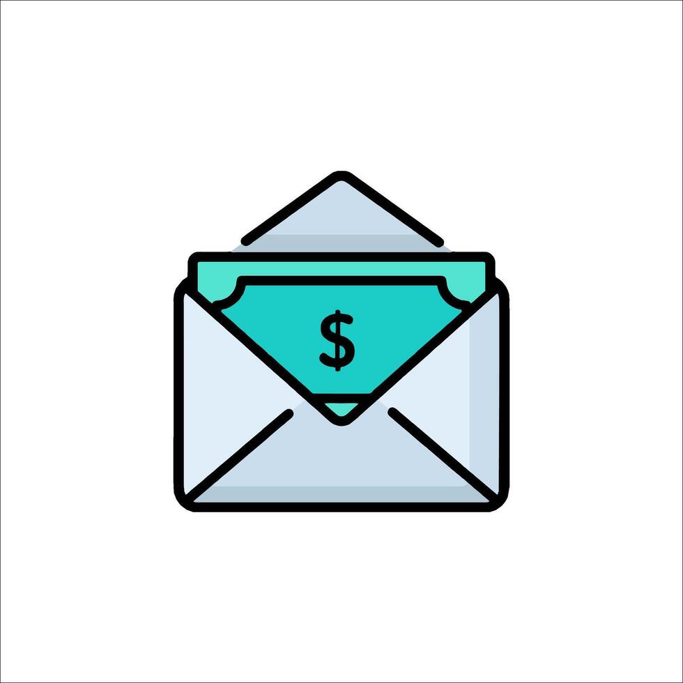 Money envelope icon vector