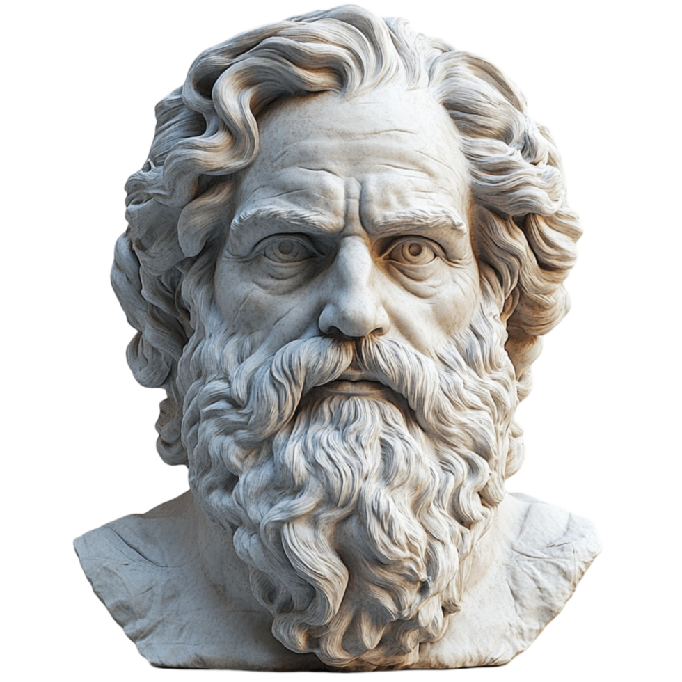 Classical Marble Sculpture of a Bearded Man png