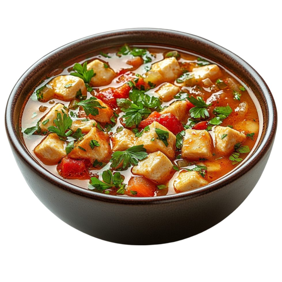Spicy Paneer Curry with Fresh Cilantro in a Bowl png