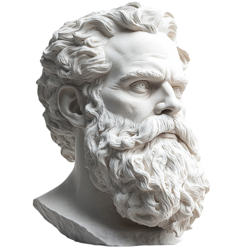 Marble Statue Bust in Detailed Artistic Design png