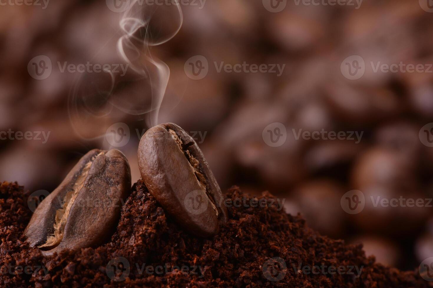 roasting coffe with smoke photo