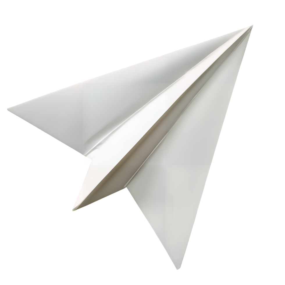 Paper Airplane Photograph on Transparent Background png
