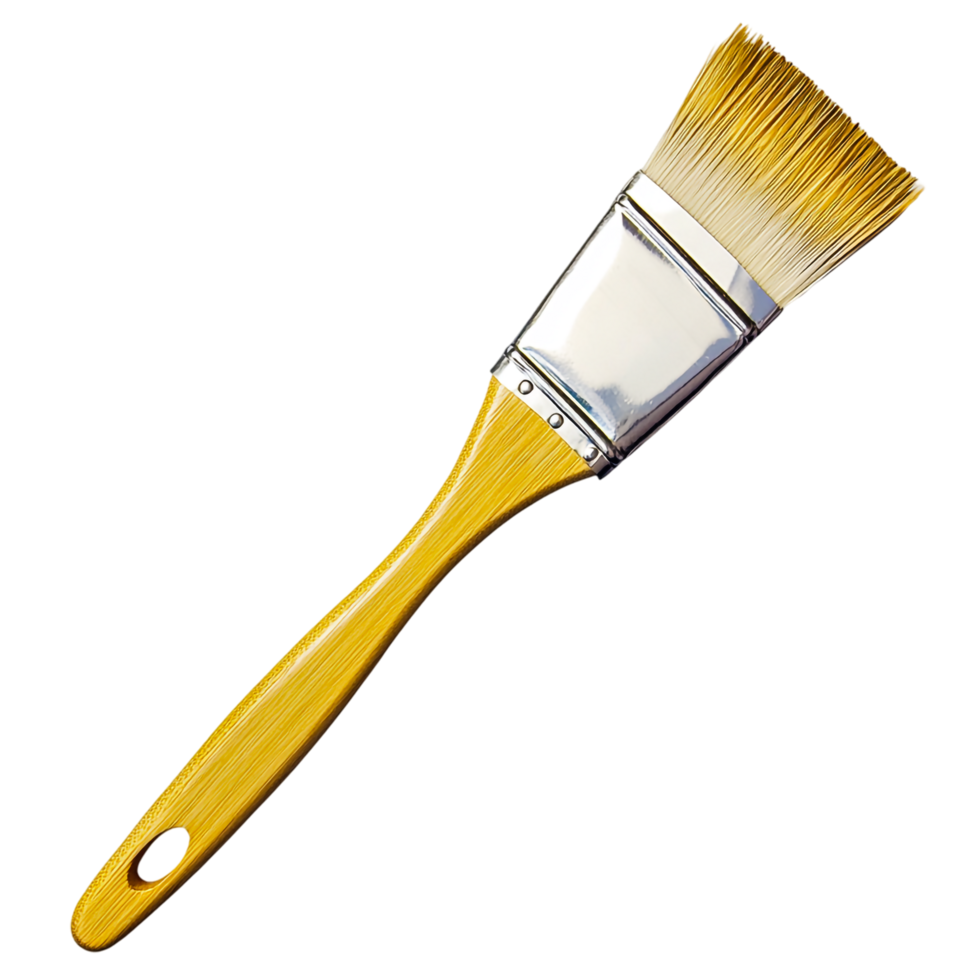 Paintbrush with Wooden Handle on Transparent Background png