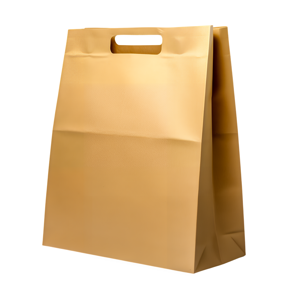 Plain Brown Paper Bag Design on Transparent Background png