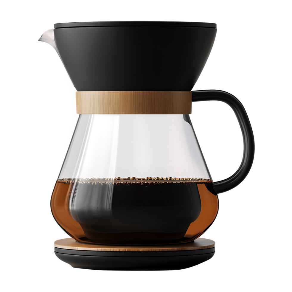 Coffee Maker with Glass Carafe on Transparent Background png