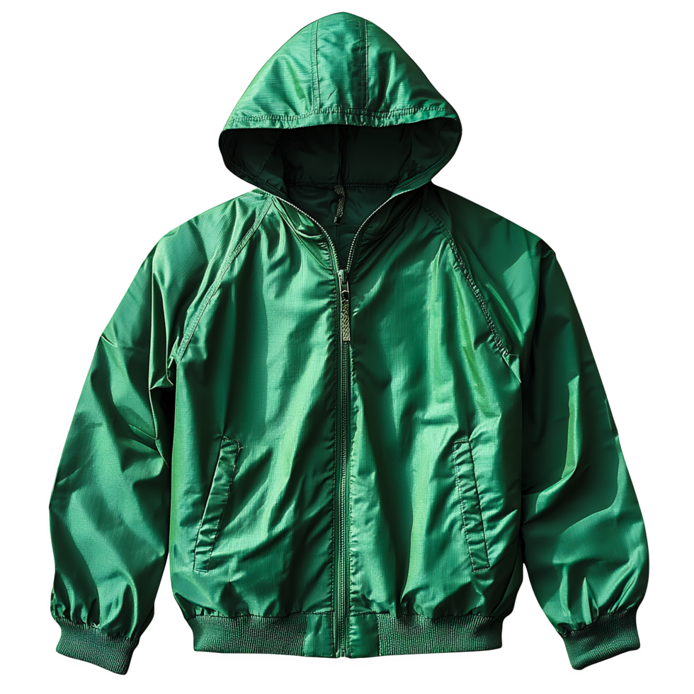 Green Hooded Jacket on Transparent Background png