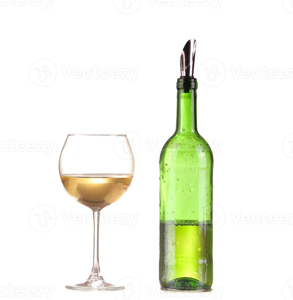 Wineglass with white wine. Concept and idea photo