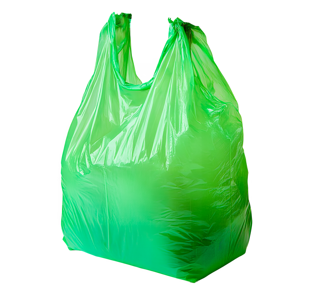 Realistic Green Plastic Bag for Groceries or Storage png