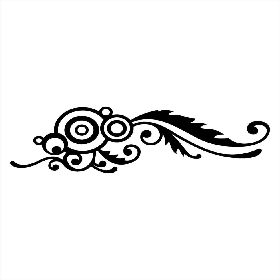 Black floral tribal with white background vector