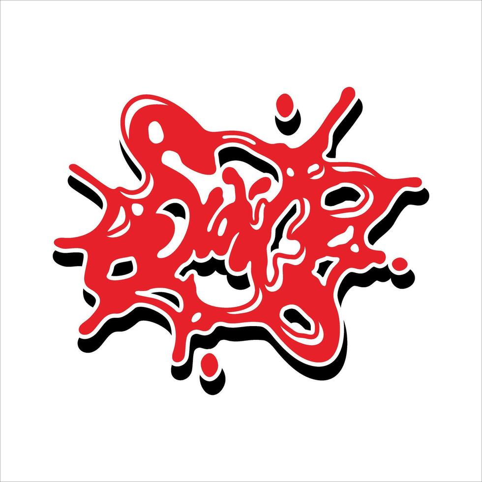 Graffiti red writing on white background vector