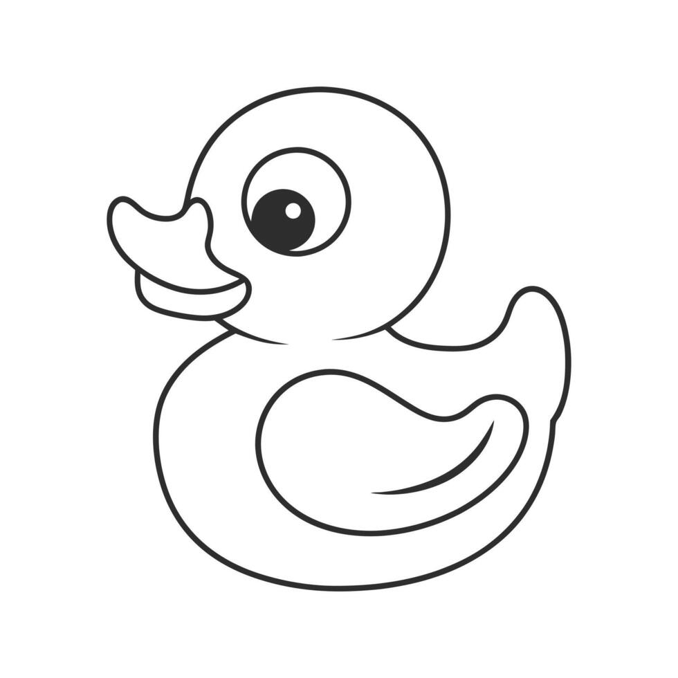 Kids Coloring Page Swan Line Art Illustration vector
