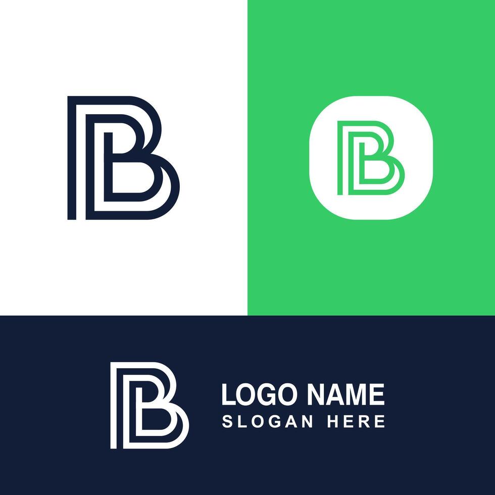 Creative minimalist letter B logo. vector