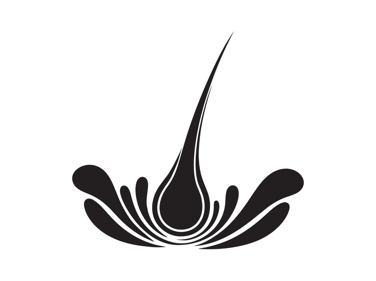 Black and White Hair Growth Symbol for Medical Use vector