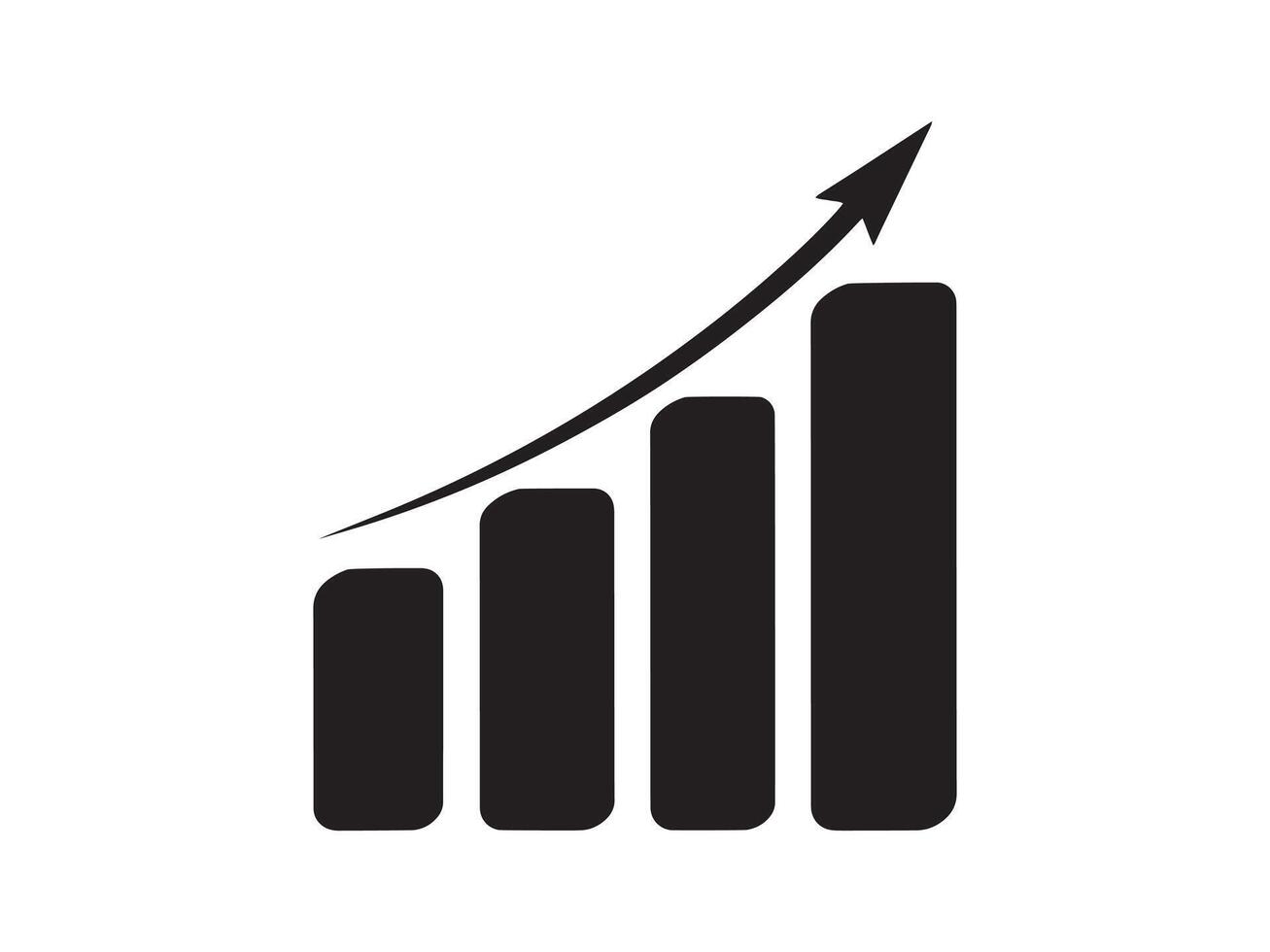 Growth Chart Increasing Bar Graph Progress Development Symbol vector